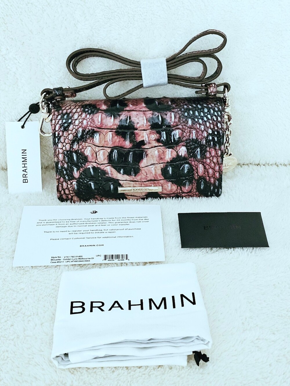 NWT Brahmin GOLDEN LYNX Minuette